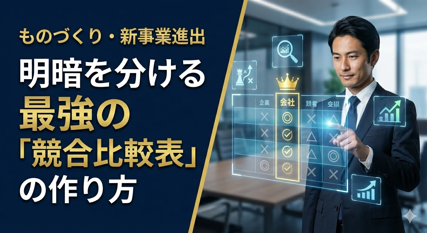【審査員はここを見る】ものづくり・新事業進出で明暗を分ける「競合比較表」の作り方
